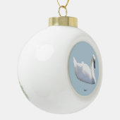 Zwaanornament Keramische Bal Ornament (Links)