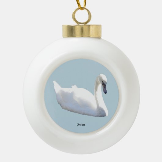 Zwaanornament Keramische Bal Ornament (Voorkant)