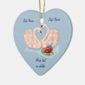 Zwaanpaar - Aanpassen Keramisch Ornament (Links)