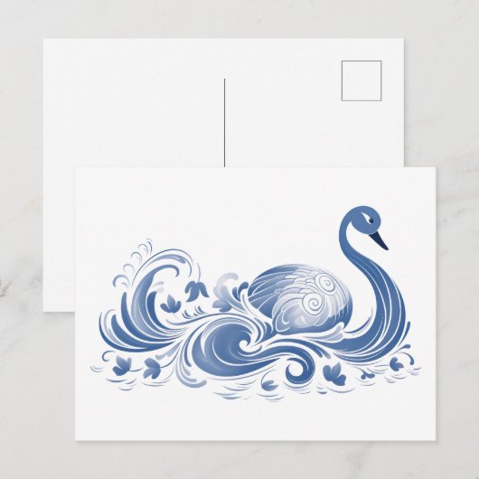 Zwaanpatroon Briefkaart (Voorkant / Achterkant)