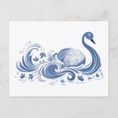Zwaanpatroon Briefkaart (Voorkant)