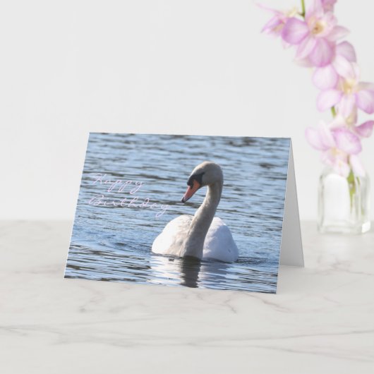 Zwaanverjaardag Kaart (Orchidee)