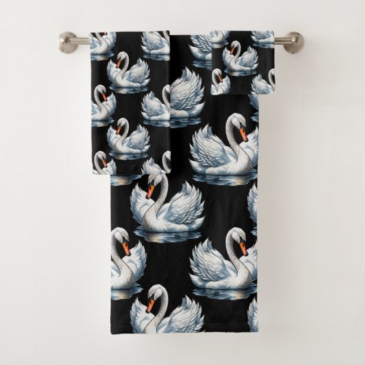 Zwaanvogels patroon ontwerp bad handdoek (Insitu)