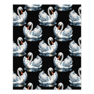 Zwaanvogels patroon ontwerp foto afdruk