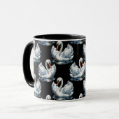 Zwaanvogels patroon ontwerp mok (Voorkant links)