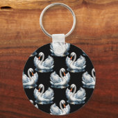 Zwaanvogels patroon ontwerp sleutelhanger (Voorkant)