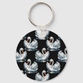Zwaanvogels patroon ontwerp sleutelhanger (Achterkant)