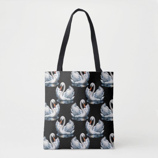 Zwaanvogels patroon ontwerp tote bag (Voorkant)