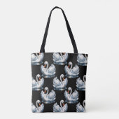Zwaanvogels patroon ontwerp tote bag (Achterkant)