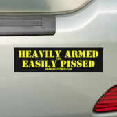 ZWAAR BEWAPEND EN GEMAKKELIJK BOOS BUMPERSTICKER (Op auto)