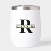 Zwaar gebold monogram en naam zwart/goud ID613 (Achterkant)