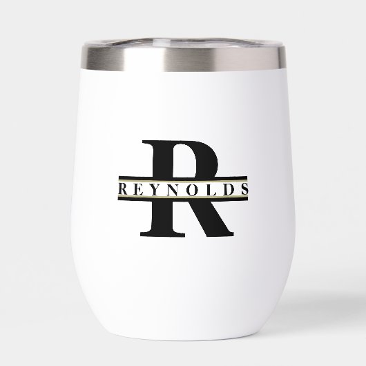 Zwaar gebold monogram en naam zwart/goud ID613 (Achterkant)