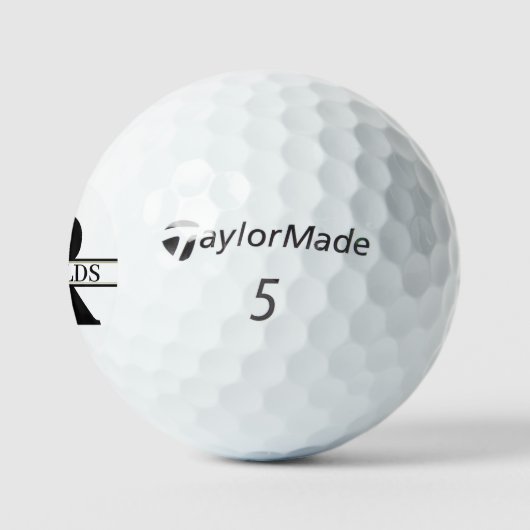 Zwaar gebold monogram en naam zwart/goud ID613 Golfballen (Logo)
