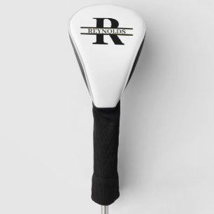 Zwaar gebold monogram en naam zwart/goud ID613 Golfheadcover