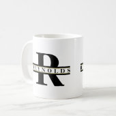 Zwaar gebold monogram en naam zwart/goud ID613 Koffiemok (Voorkant links)