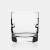 Zwaar gebold monogram en naam zwart/goud ID613 Whisky Glas (Links)