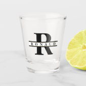 Zwaar gebold monogram zwart/goud ID613 Shot Glas (Voorkant)