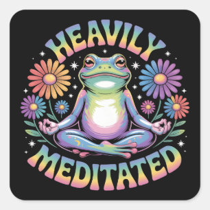 Zwaar geMediteerd - Yoga T-Shirt Vierkante Sticker