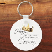 Zwaar is het hoofd dat de Kroon draagt Sleutelhanger (Voorkant)