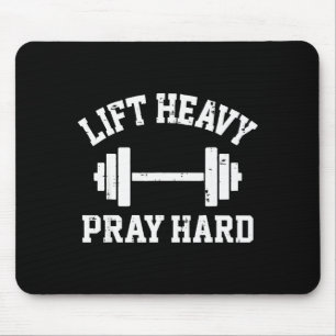 Zwaar tillen Hard bidden Christelijke Workout Gym Muismat