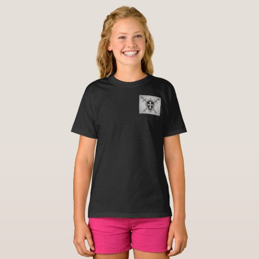 Zwaard en schild Eph. 6:11 T-shirt (Voorkant volledig)
