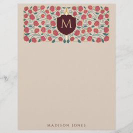 Zwaard en schild middeleeuwse fantasie monogram briefhoofd