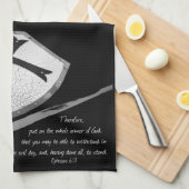 Zwaard en Schild Schrift Geloof Theedoek (Quarter Fold)