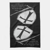 Zwaard en Schild Schrift Geloof Theedoek (Verticaal)