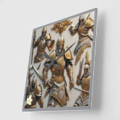 "Zwaard en schild" Vierkante Klok (Hoek)