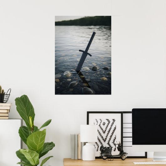 Zwaard in het meer poster (Thuiskantoor)