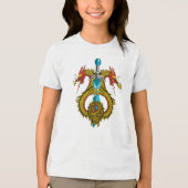 Zwaard met Drakenembleem Tri-Blend Shirt (Voorkant)