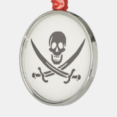 Zwaard met obsidiaan schedel Piratenvlag van Calic Metalen Ornament (Links)