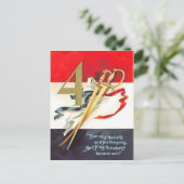 Zwaard Sabel Rood Wit Blauw Briefkaart (Staand voorkant)