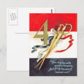 Zwaard Sabel Rood Wit Blauw Briefkaart (Voorkant / Achterkant)