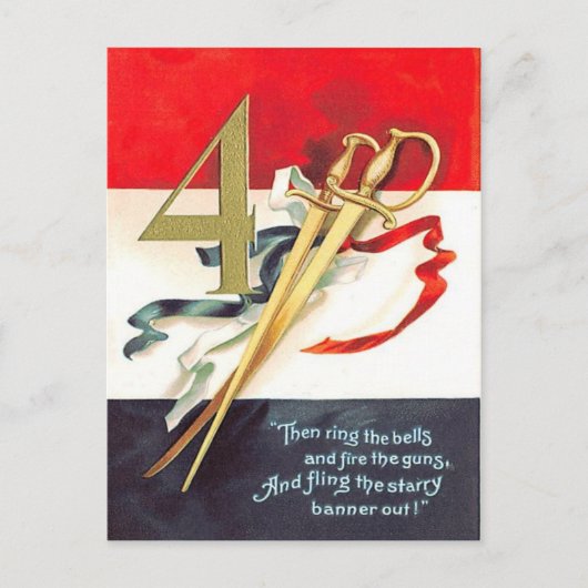 Zwaard Sabel Rood Wit Blauw Briefkaart (Voorkant)