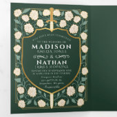 Zwaard & Schild Middeleeuwse Fantasie Bruiloft Gro Drieluik Uitnodiging (Binnenzijde eerst)