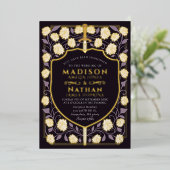 Zwaard & Schild Middeleeuwse Fantasy Monogram Brui Folie Uitnodiging (Staand Voorkant)