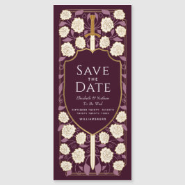 Zwaard & Schild Middeleeuwse Fantasy Sla de datum  Magnetische Uitnodiging