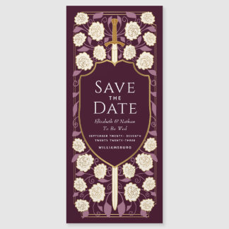 Zwaard & Schild Middeleeuwse Fantasy Sla de datum  Magnetische Uitnodiging