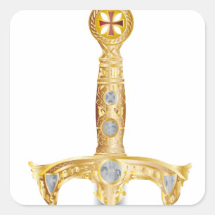 Zwaard van een Ridder Tempeliers Vierkante Sticker