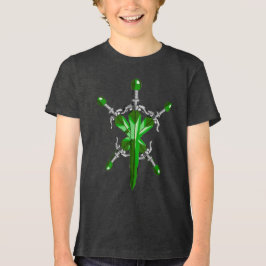 Zwaard van groene energie-uitbarsting fantasie Tri-Blend shirt