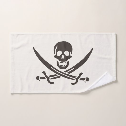 Zwaard van Obsidiaan Schedel Piratenvlag van Calic Handdoek (Handdoek)