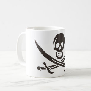 Zwaard van Obsidiaan Schedel Piratenvlag van Calic Koffiemok