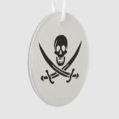 Zwaard van Obsidiaan Schedel Piratenvlag van Calic Ornament (voorkant)