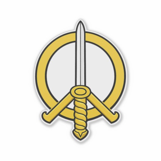 Zwaard van Vrede Embleem - Middeleeuws Vredes Symb Sticker (Voorkant)