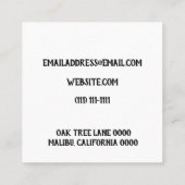 zwaard vierkante visitekaartje (Achterkant)