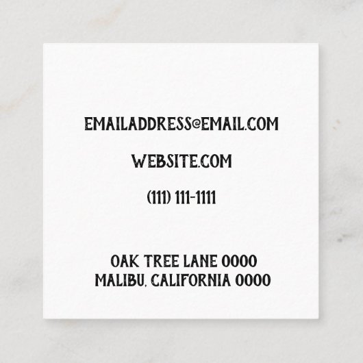 zwaard vierkante visitekaartje (Achterkant)