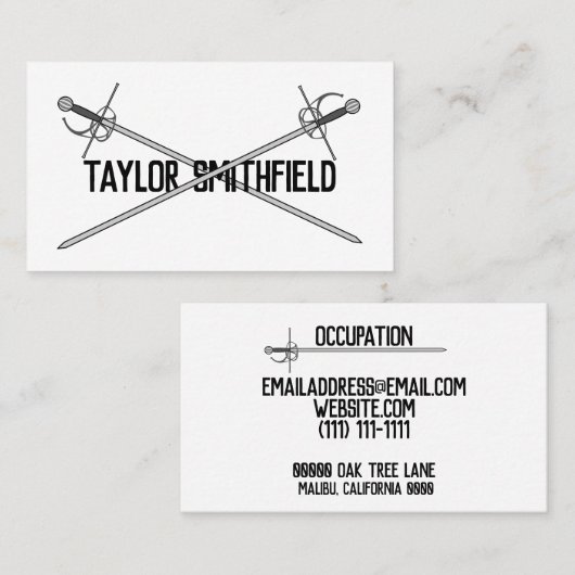 zwaard visitekaartje (Voorkant / Achterkant)