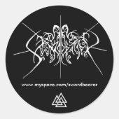 Zwaarddrager sticker met Valknut (Voorkant)