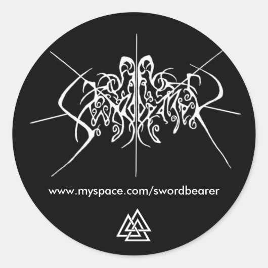 Zwaarddrager sticker met Valknut (Voorkant)